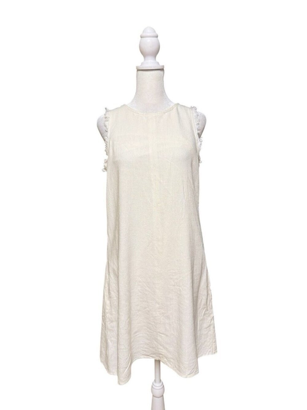 Thread Supply White Linen Blend Sleeveless Dress Small NWT
